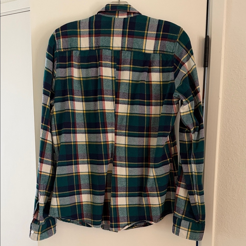 Frank & Eileen Barry Green Plaid Long-Sleeve Button-Down Flannel Medium - Picture 3 of 4